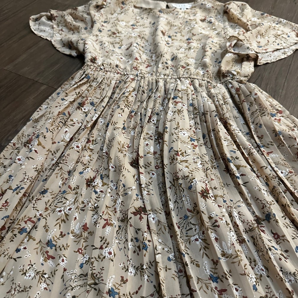 Hayden Cream Sundress with Bishop Sleeves